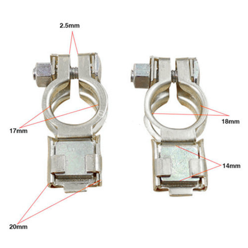 NEW Car Battery Terminal Connectors Clamp 2x Wire Lugs Cable Ends Copper Eyelet