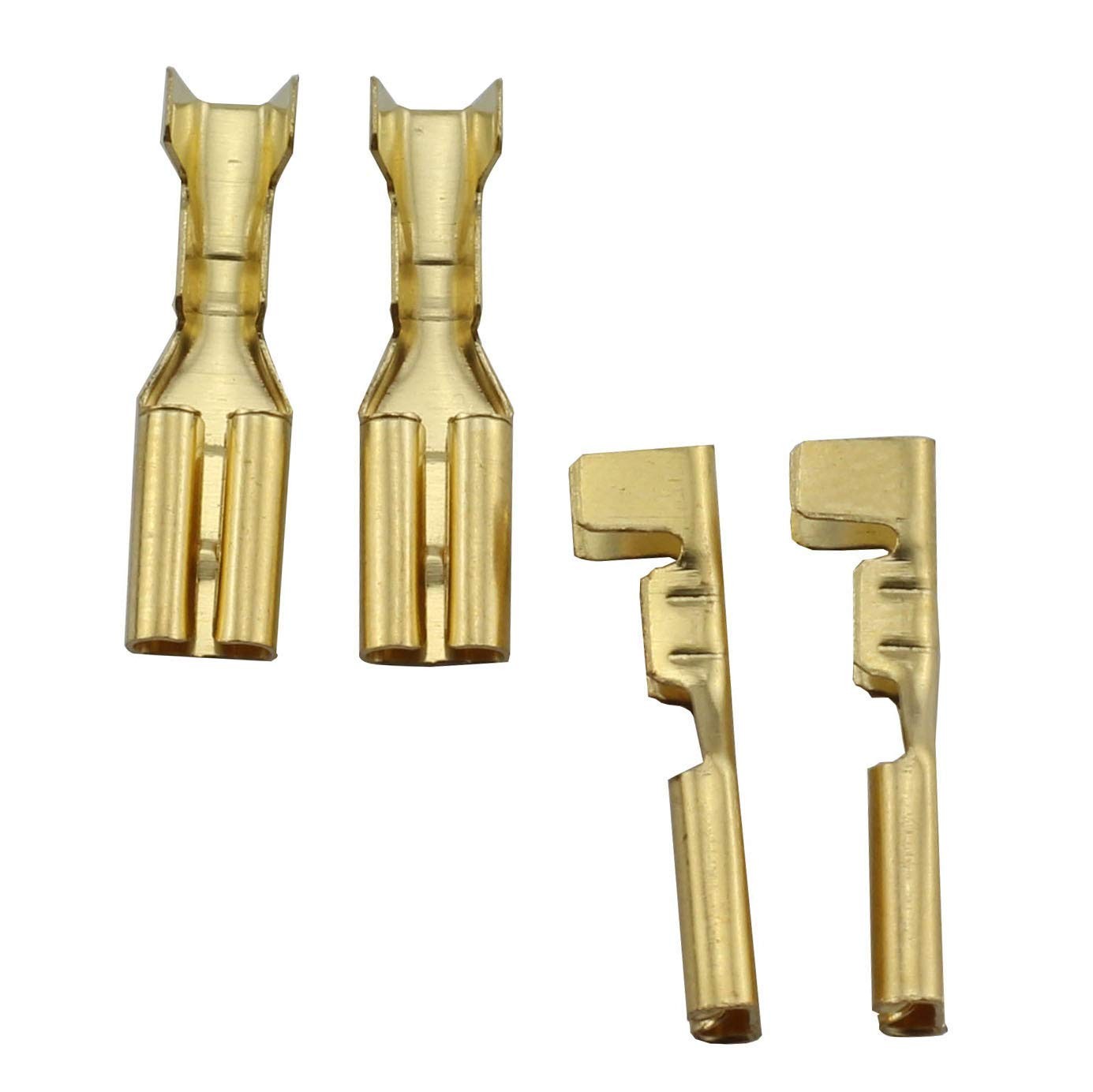 100pcs 2.8mm Gold Female Spade Crimp Terminal With Insulating Sleeve Self Lock P