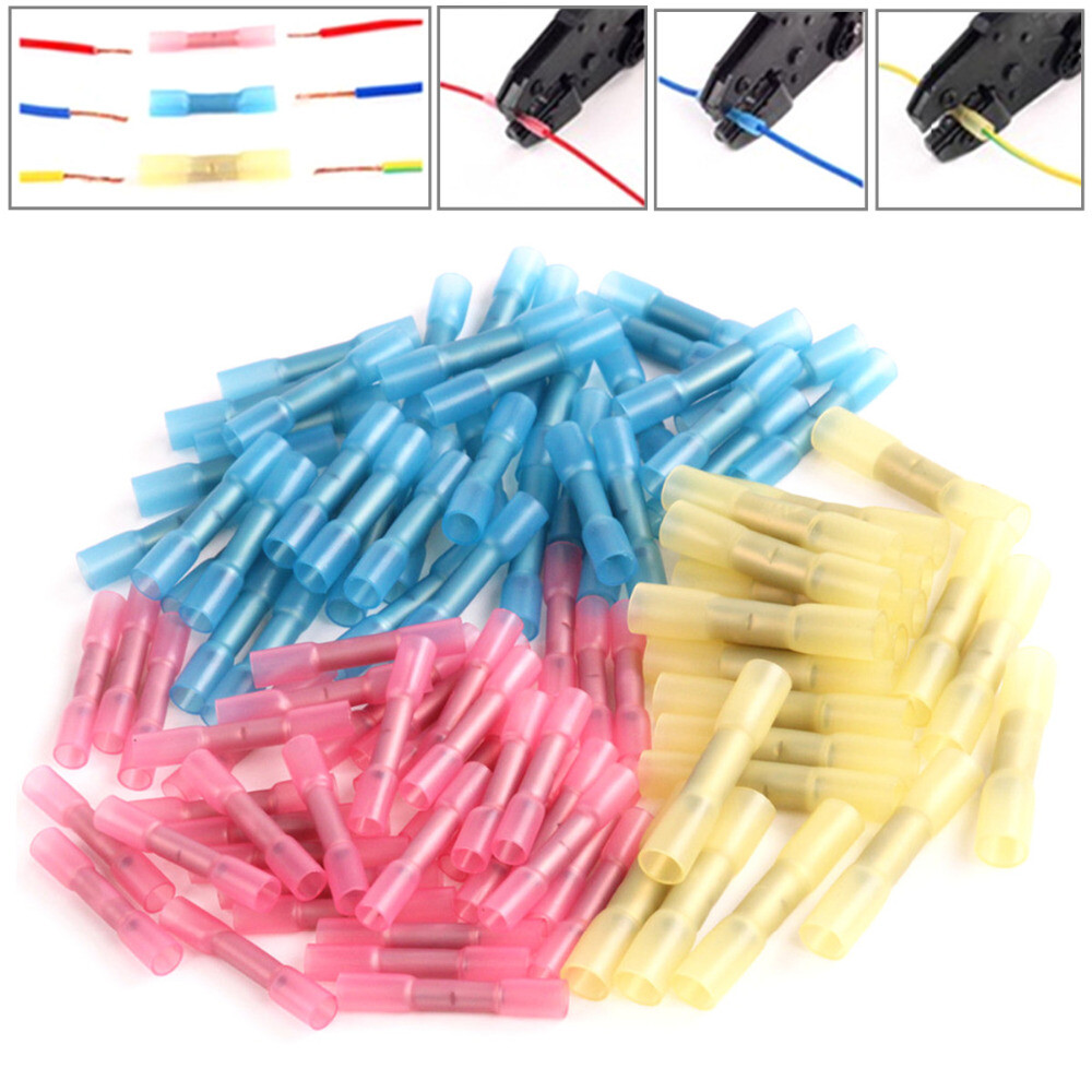 600/100 Heat Shrink Butt Wire Splice Connectors Crimp Terminals Kit 22-10AWG Lot