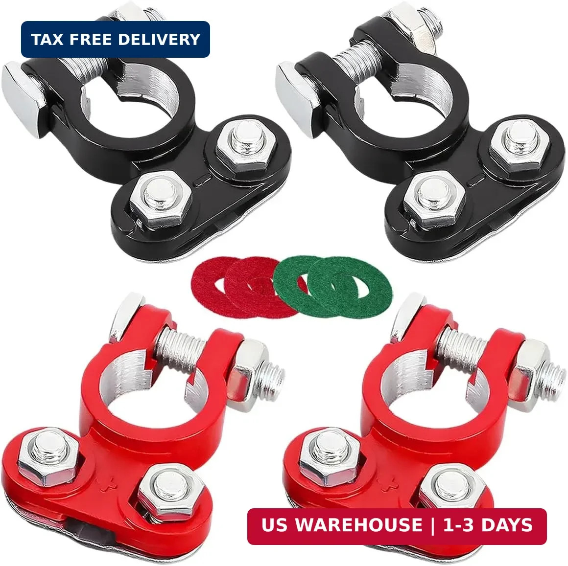 4 PCS Battery Terminal Connector, Anti Corrosion Car Battery Terminal Clamp Conn