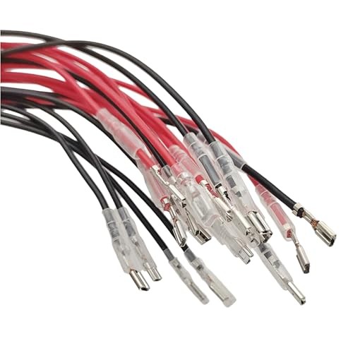 2.8mm Female Spade Crimp Terminals with Insulating Sleeve and 20cm 18AWG Red
