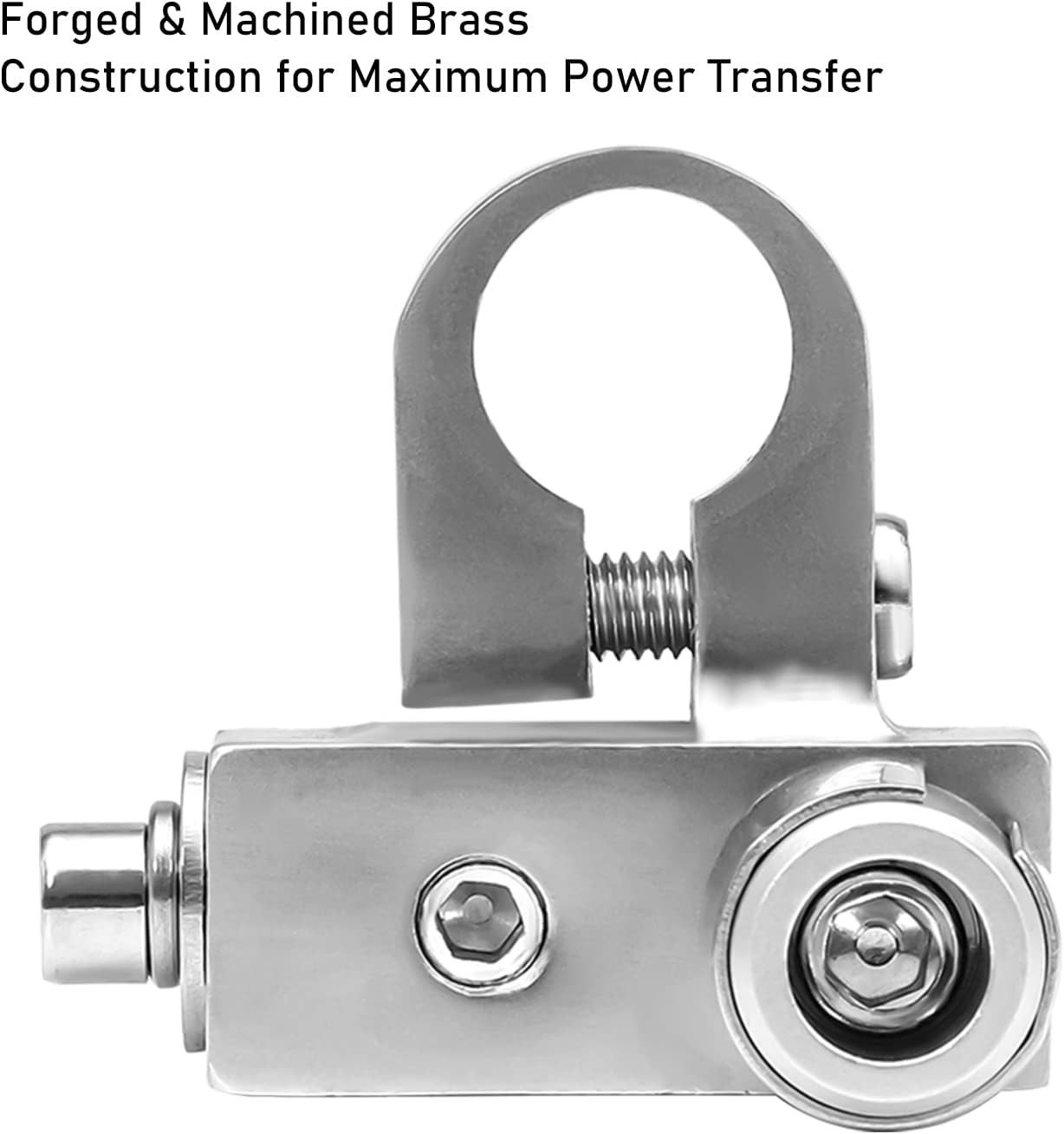 BTO Solid Brass Positive Negative Battery Terminals with Adaptor Collars, 1X0/2/