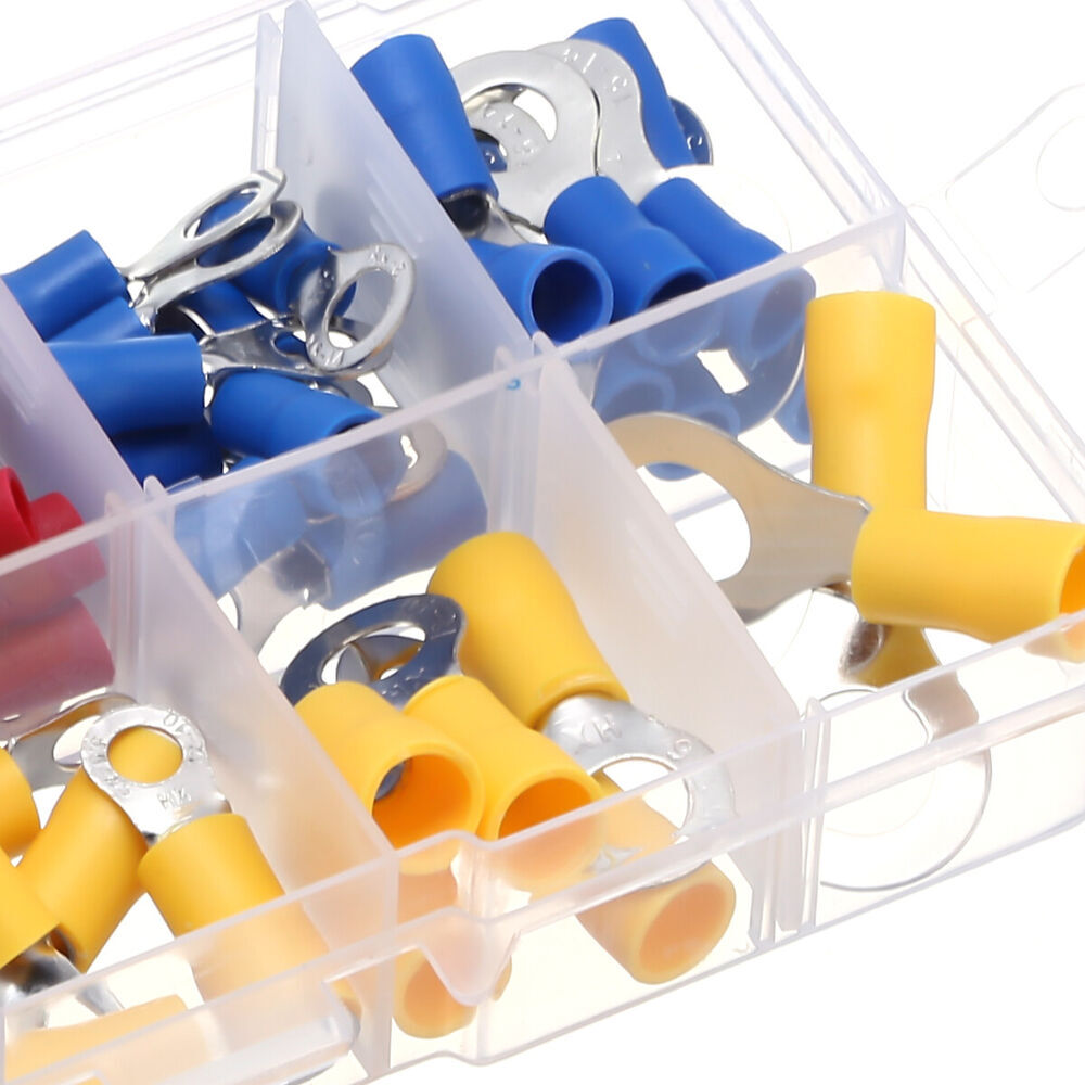 102PCS Connectors Insulated Electrical Wire Splice Terminal Crimp/Ring Terminals