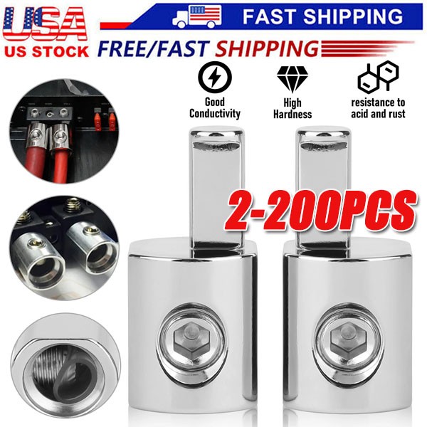 LOT ILL Customz Offset Power and Ground 1/0 Gauge to 4 Gauge Amp Input Reducers