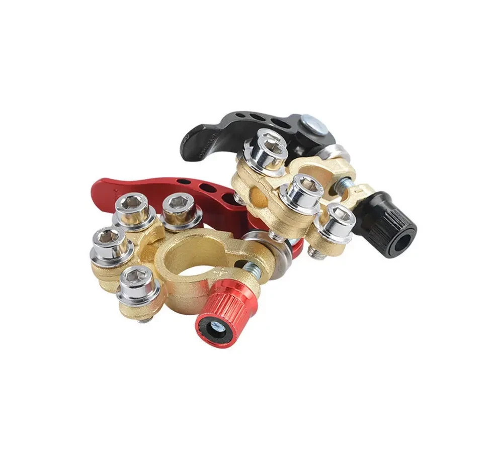 2PCS 4 Way Car Battery Terminal Clamp Connectors Quick Release Disconnect Tool