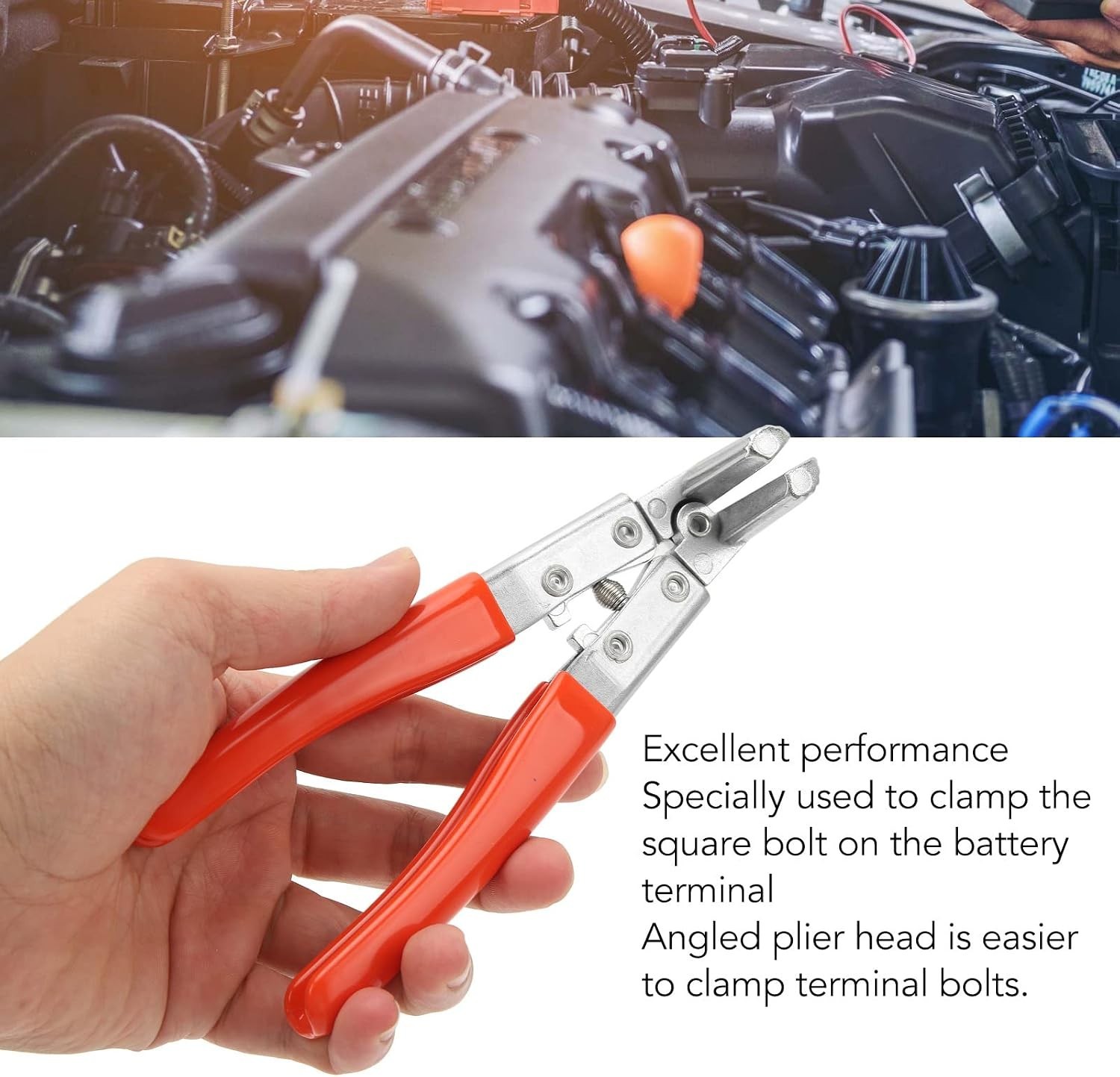 Battery Terminal Spreader, Red Battery Pliers Professional Angled Head for Au…