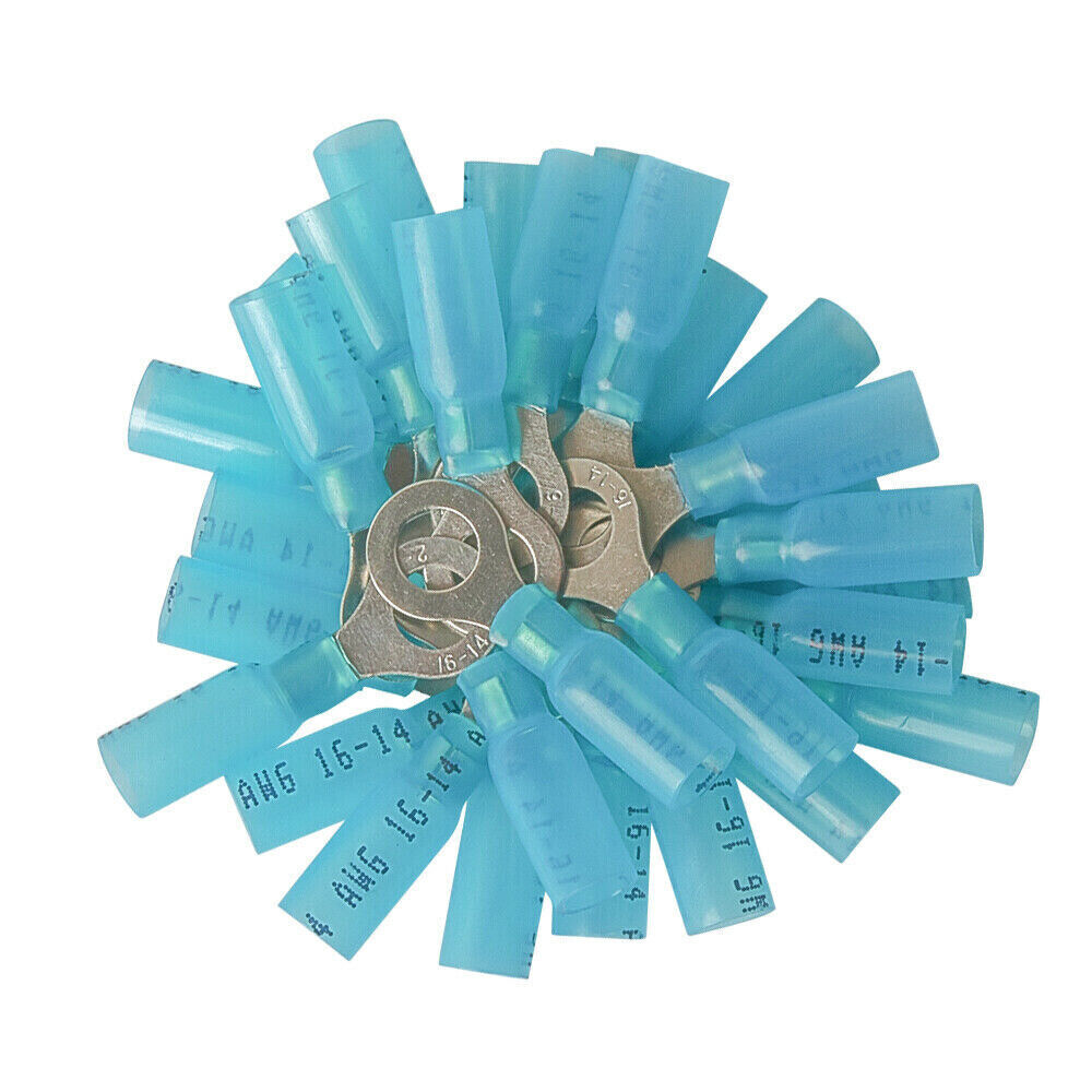 50x Wire Crimp Connectors Waterproof Heat Shrink Ring Terminals M5 M6 M8 M10 US