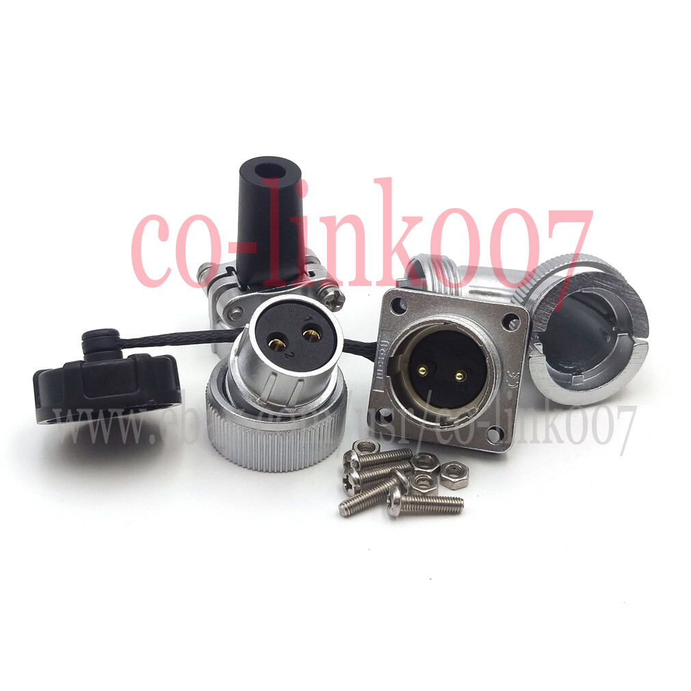 WEIPU WS20 25A 2Pin Angle Plug Panel Socket Aviation Connectors