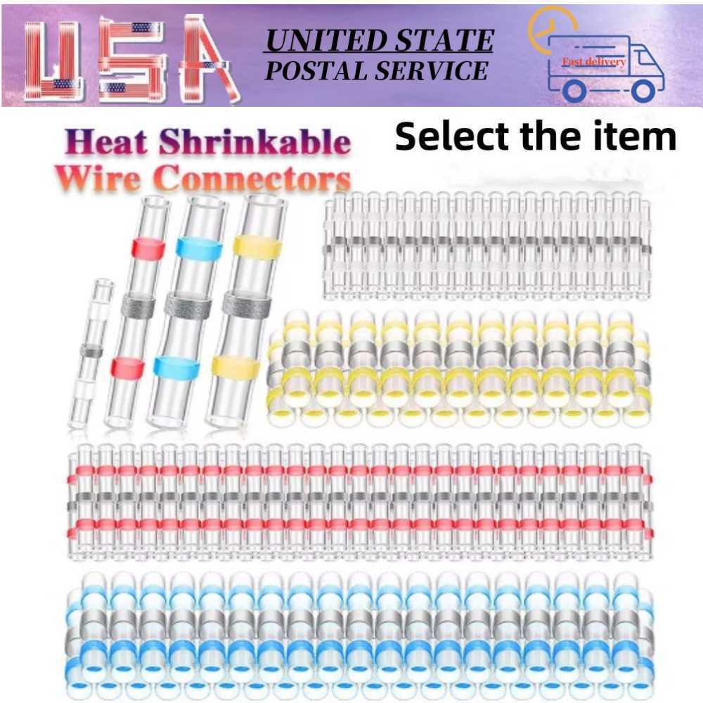 Terminals 100/50pcs Solder Seal Sleeve Heat Shrink Butt/Wire Connectors Splice