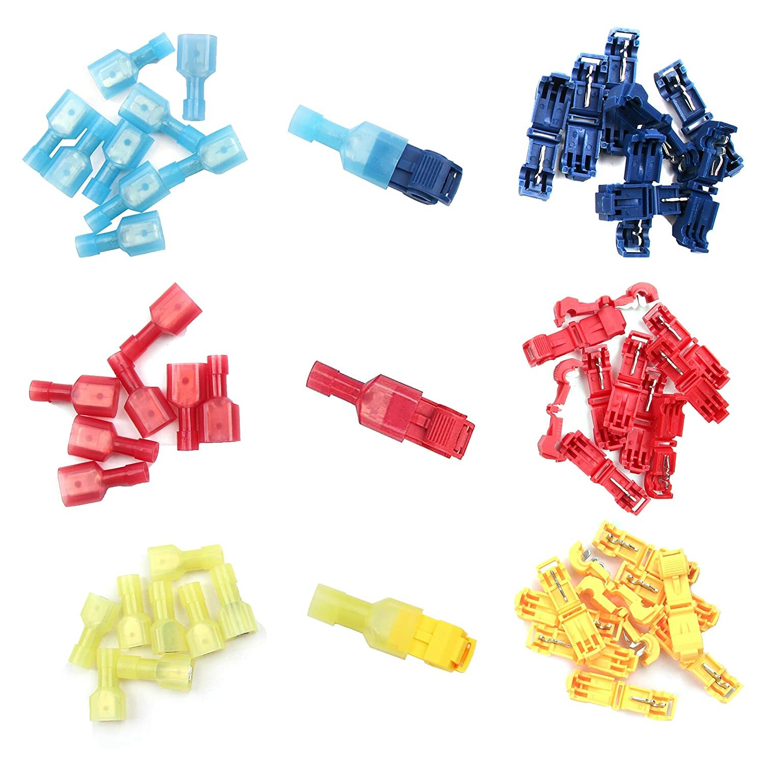 240/60PC T-Taps Wire Connectors Quick Splice Terminals Insulated Crimp Cable kit