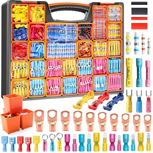 /Ultimate Heat Shrink Wire Connectors Kit,Waterproof Electrical Spade 1530PCS
