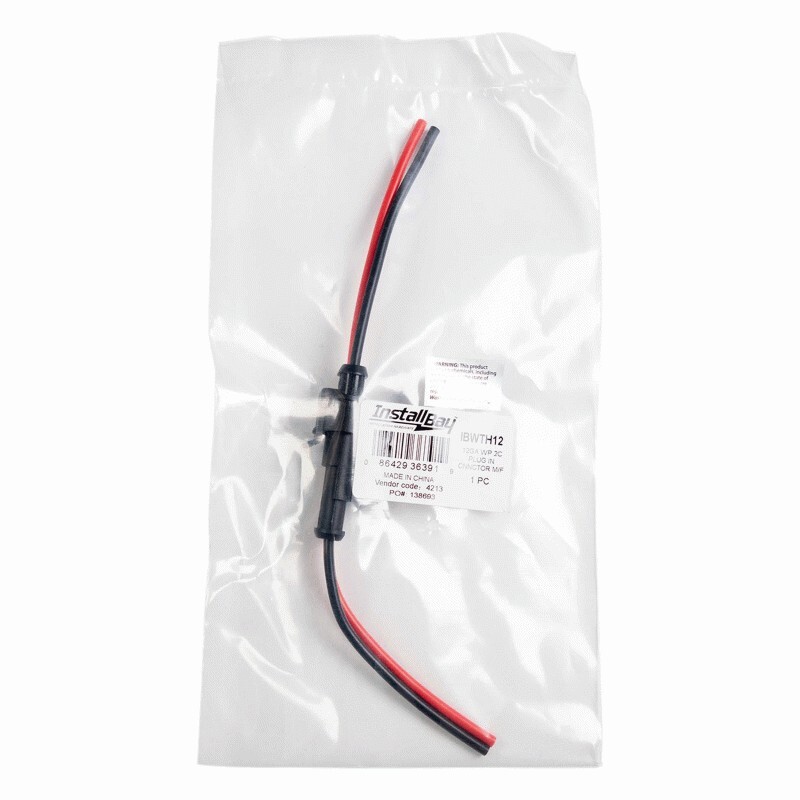 INSTALL BAY IBWTH12 / 12 GAUGE WATER RESISTANT POWER/SPEAKER CONNECTOR **NEW**