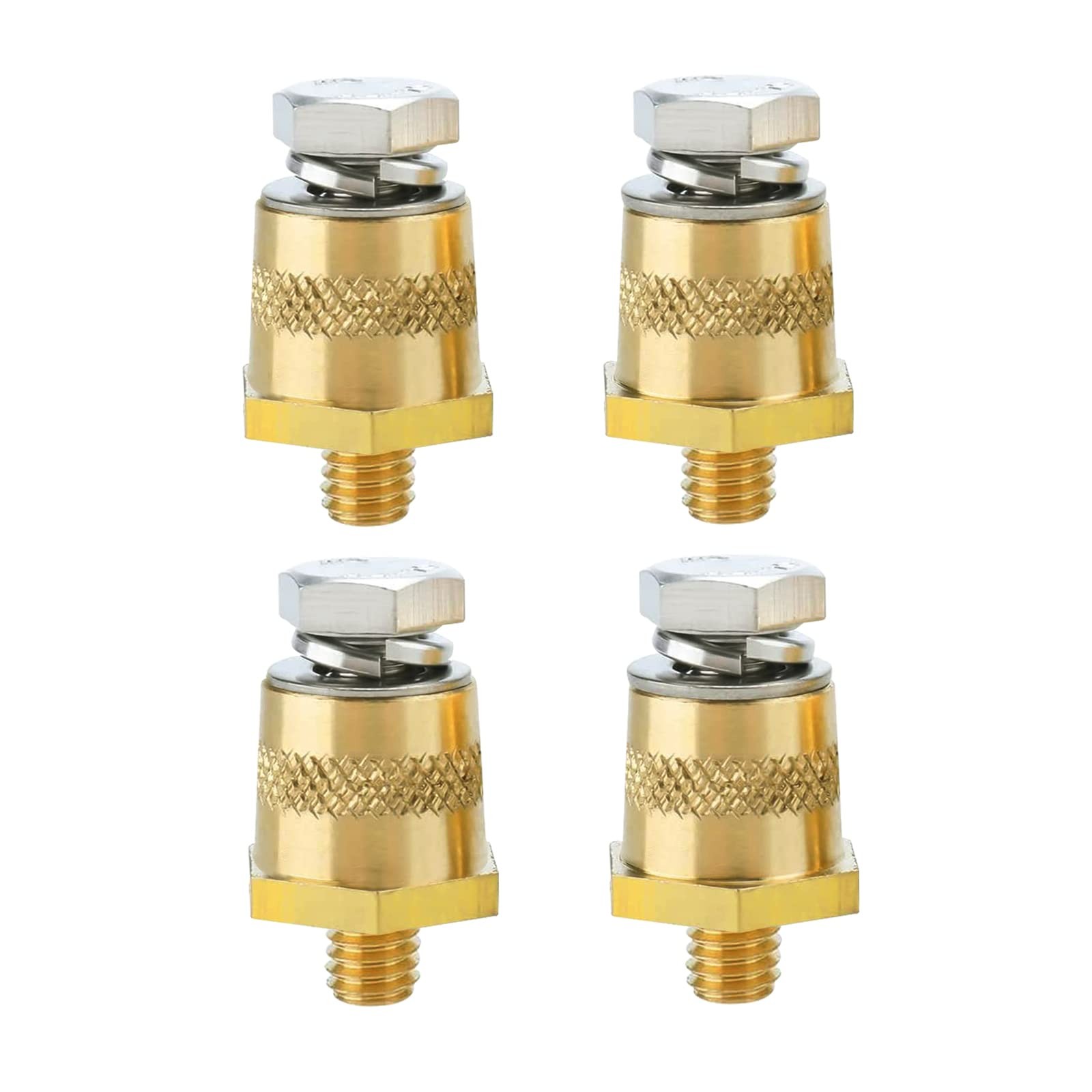 4 PCS M8 Thread Male Brass Battery Charging Post Terminals Adapter Top Bolts