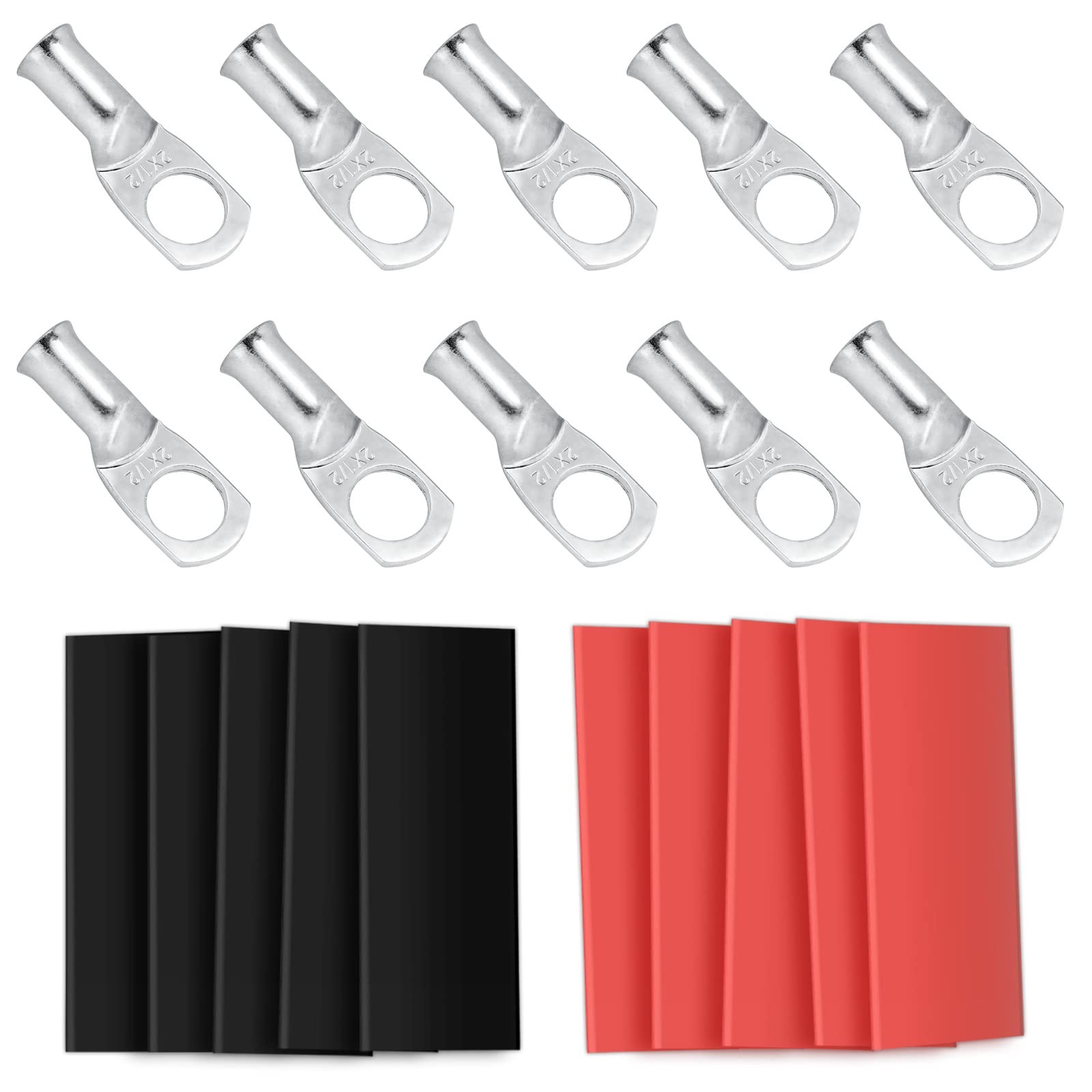 4AWG Tinned Copper Wire Lugs 5/16in Ring 10Pcs Marine Battery Cable Ends