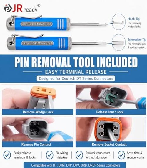 3 Pin Deutsch DT Connector Kit 10 Sets with Pin Removal Tools 3-Pin (10 Pairs)