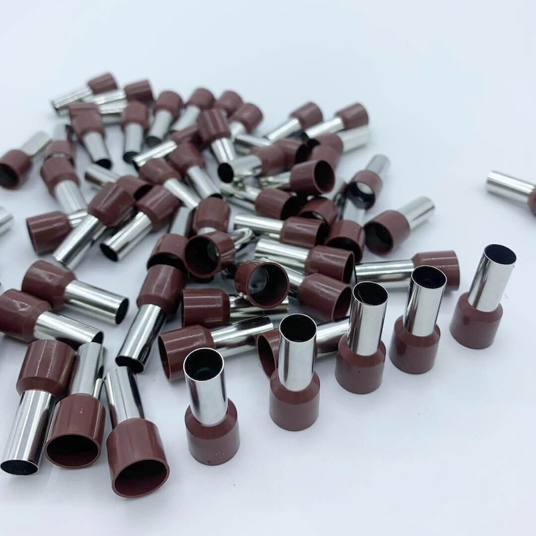 100PCS 4AWG Wire Connectors Crimp Copper Terminals Insulated Ferrule E25-16 US