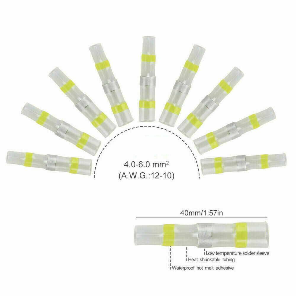 Terminals 100/50pcs Solder Seal Sleeve Heat Shrink Butt/Wire Connectors Splice