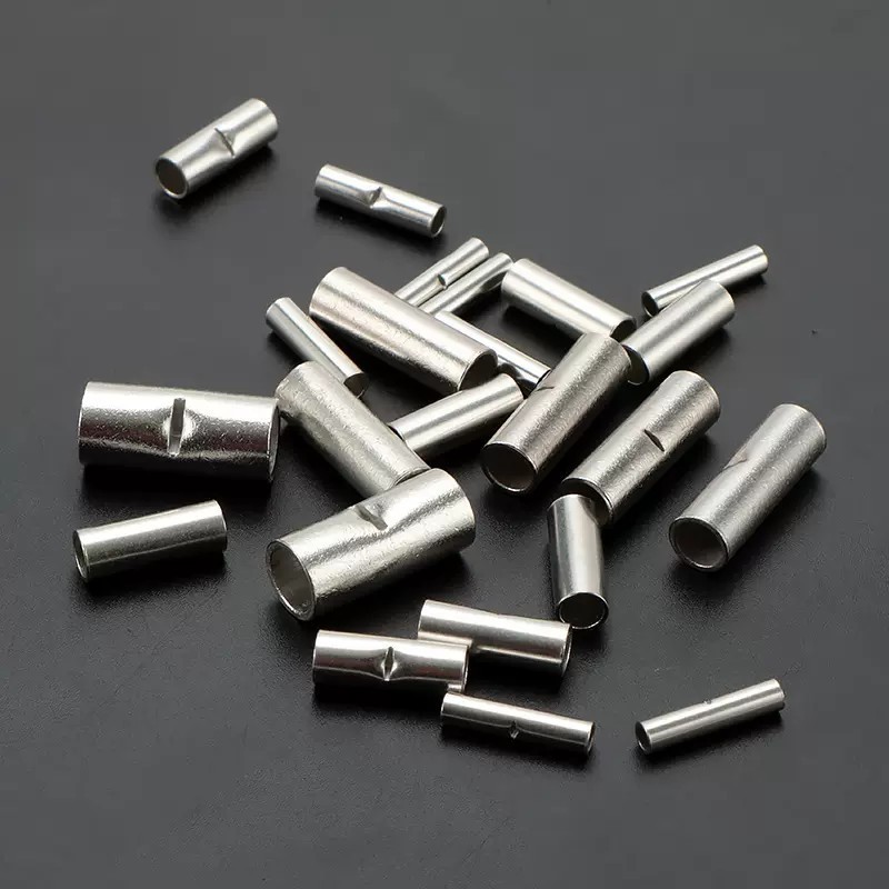100× Non-Insulated Bare Copper Wire Butt Splice Connector Ferrule Crimp Terminal