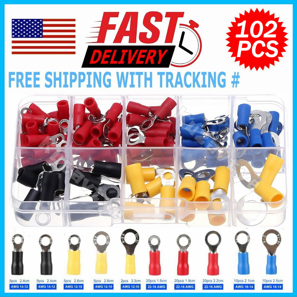 102/300PCS Car Wire Assorted Insulated Electrical Connectors Crimp Terminals Kit