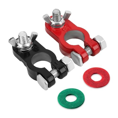 Battery Terminal Connectors, Top Post Battery Terminal Color Coded Clamps Set