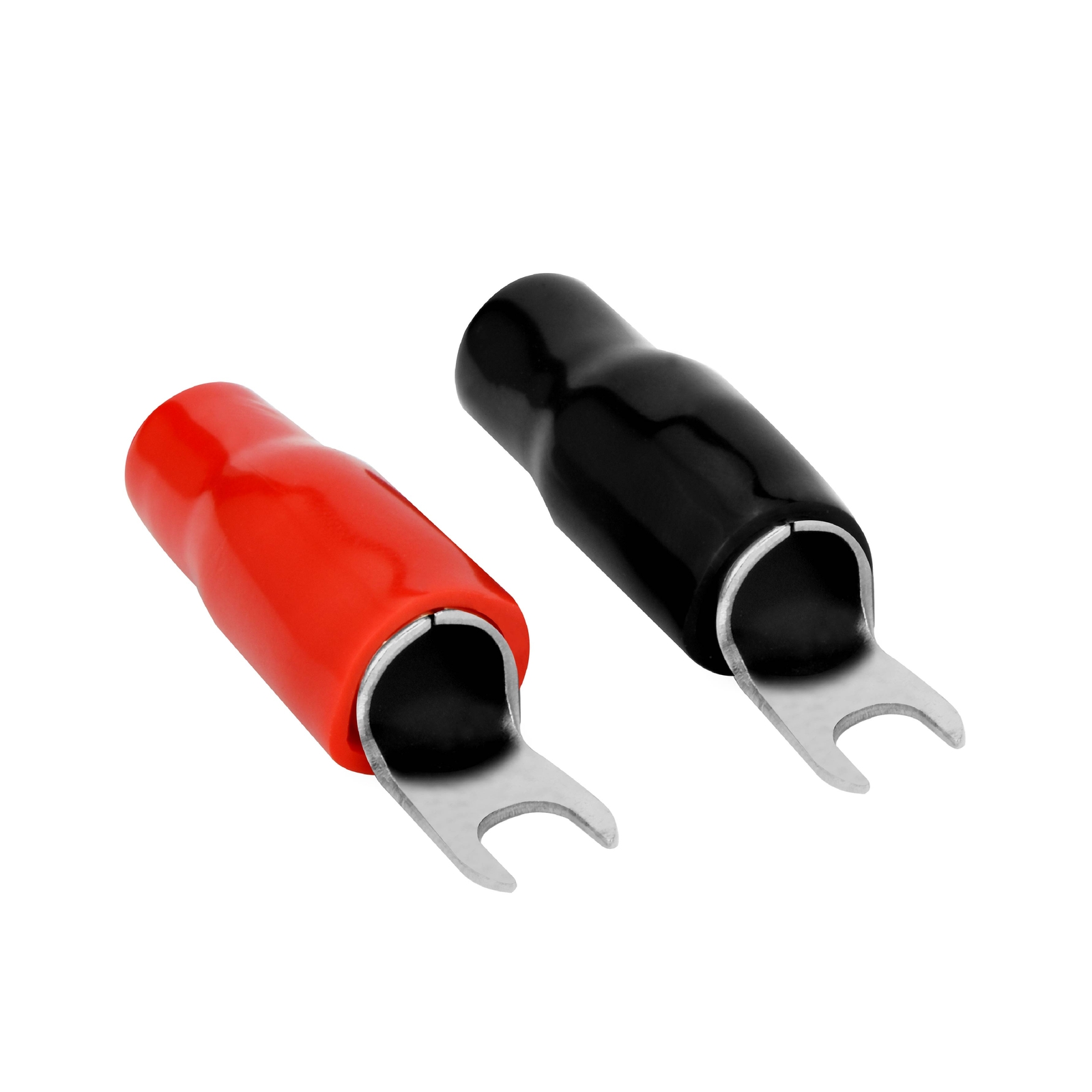 20pcs Barrier Spade Fork Terminal Connector 8 GA AWG Gauge Crimp Red Black Boots