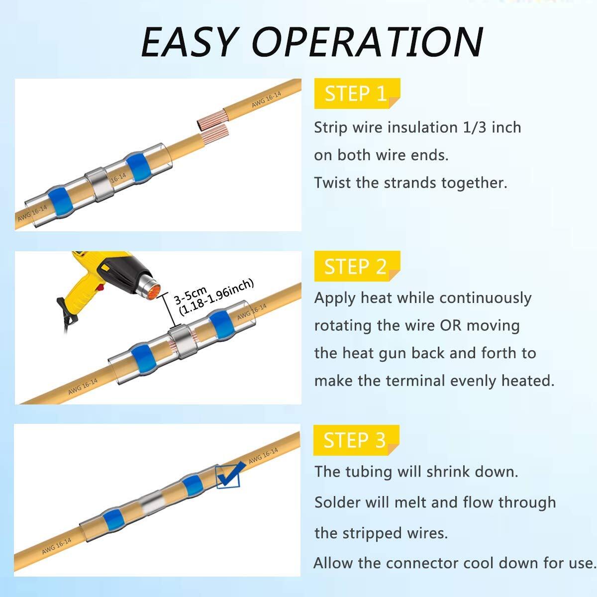 380/100 SOLDER SEAL SLEEVE HEAT SHRINK BUTT WIRE CONNECTORS TERMINALS WATERPROOF