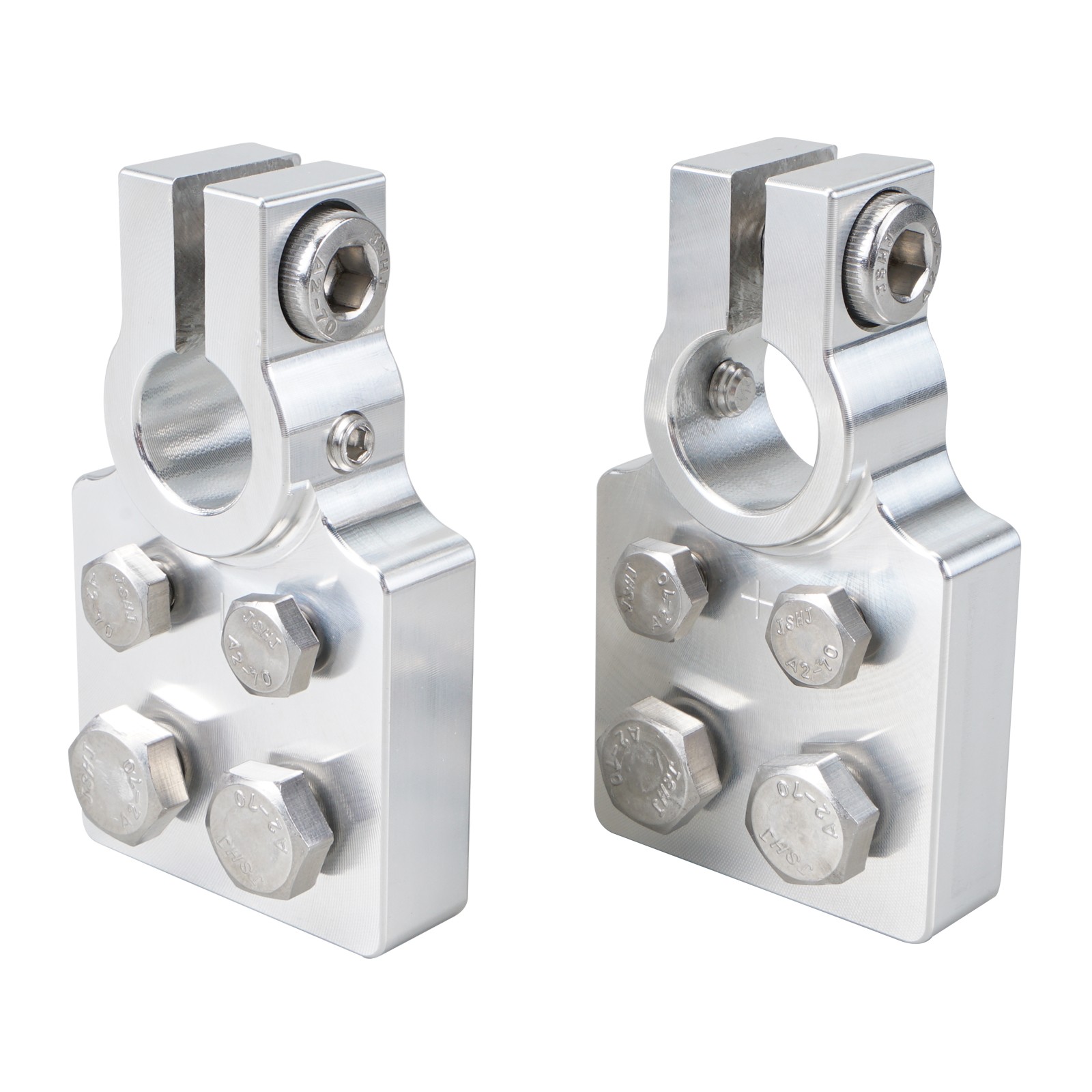 Car Audio Modification 4 Spot Flat Lug Battery Terminals For SAE Top Post Clamp