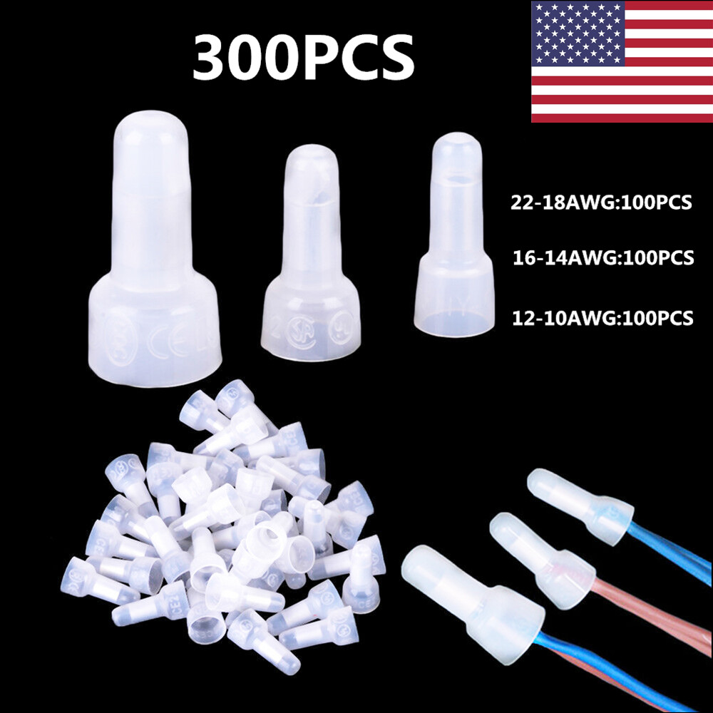 900x Closed End Crimp Cap Terminal Connectors 22-18 16-14 12-10GA AWG Gauge Wire