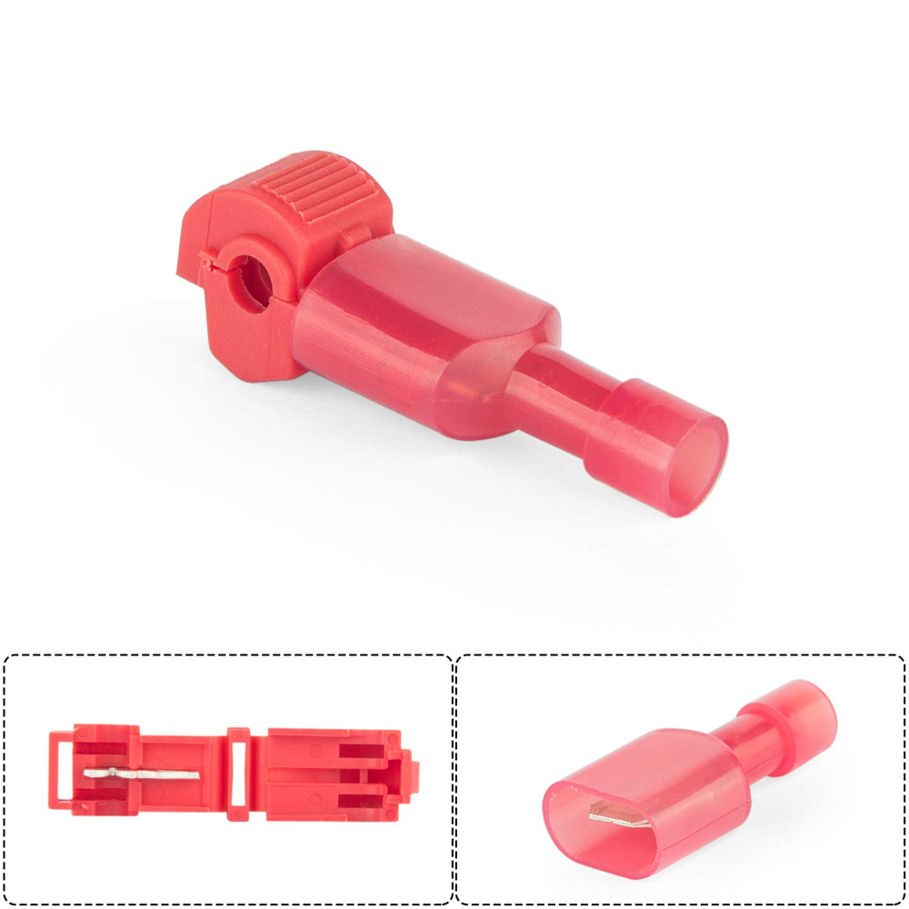 50 pairs Red T-Taps& Male Insulated Quick Splice Lock Wire Terminals Connectors