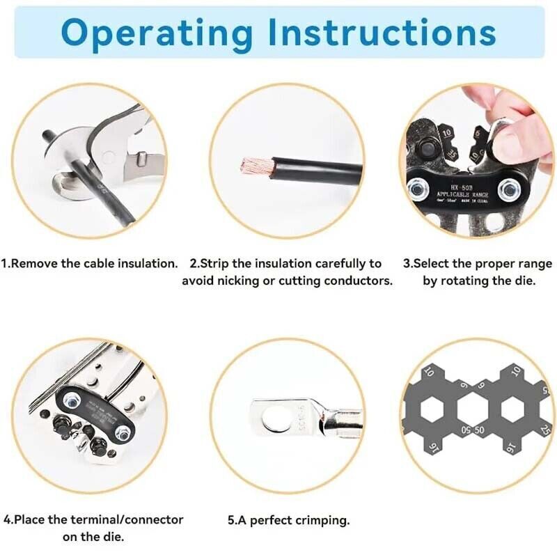 Terminal/Plier 140X Cable Lugs Copper Ring Crimp Car Battery Wire Connectors
