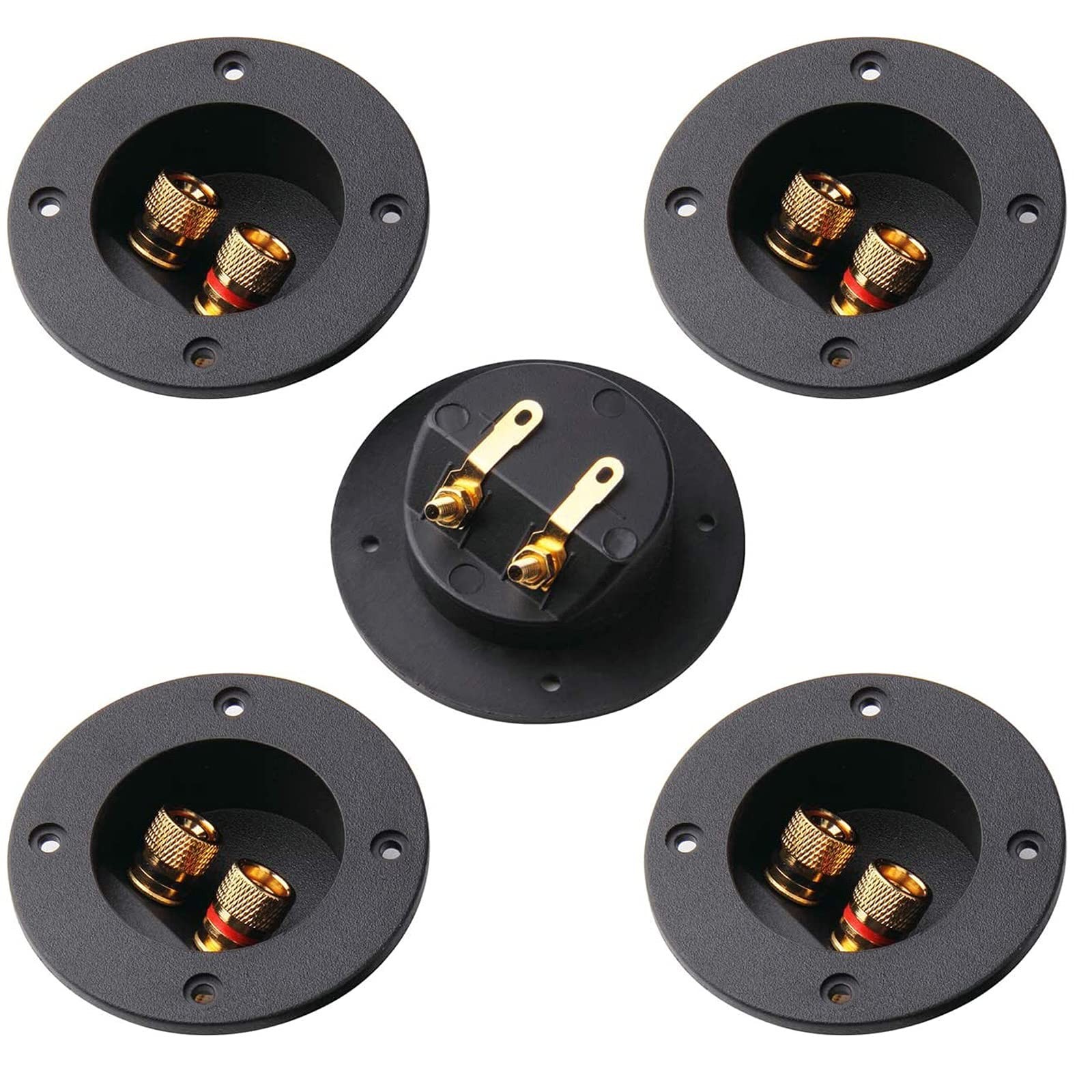Arroyner 5Pcs 3-Inch Speaker Box Terminal Cup DIY 2-Way Black-5pcs
