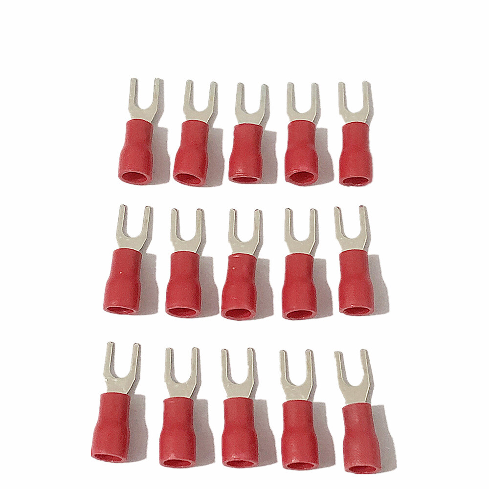 200Pcs SV1.25-3 22-16AWG Red Pre Insulated Fork Type Terminals Connectors