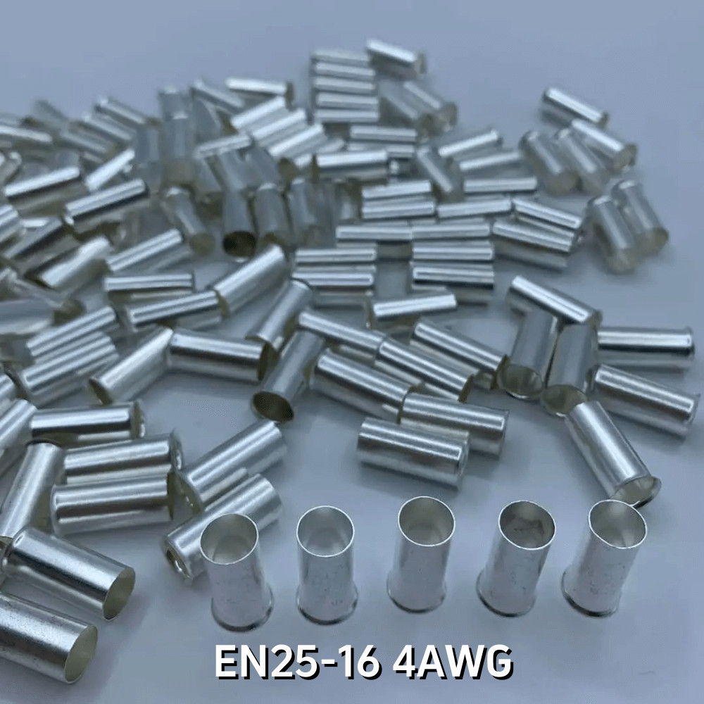 50pcs Non-Insulated Wire Ferrules 4AWG 25.0mm² Copper Barrel Pin Cord Terminals