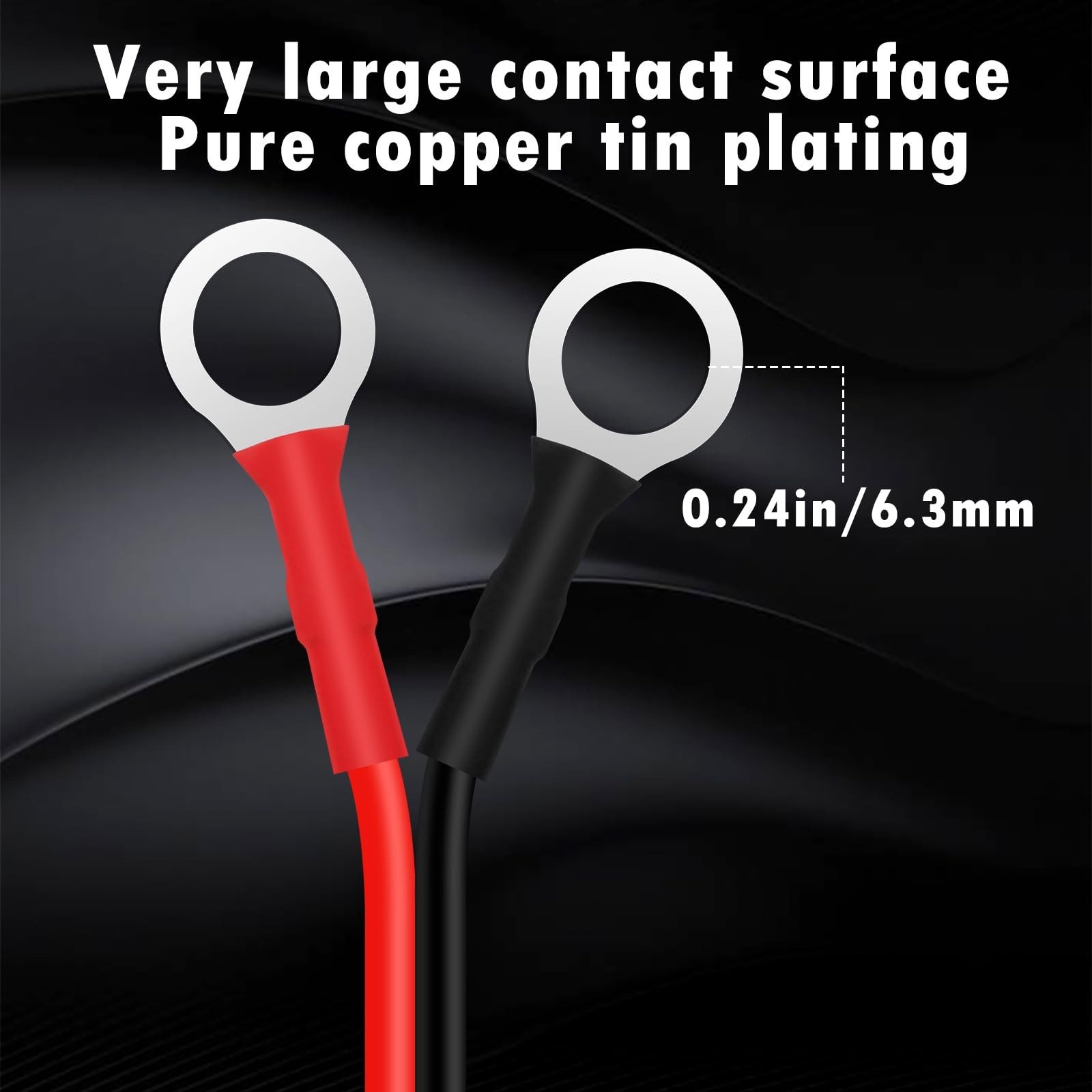4FT 14 AWG Extension Cord Eyelet Terminal with Battery Clamp for 12V/ 24V