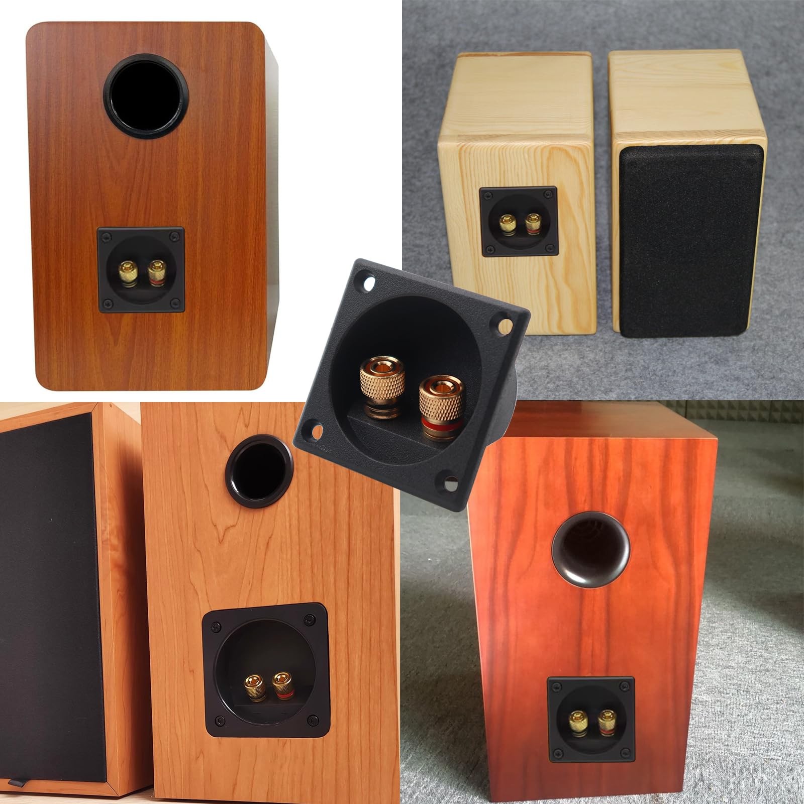 Speaker Box Terminal – 2.2 Inch Square 2-Way 2.24 Inches, Black