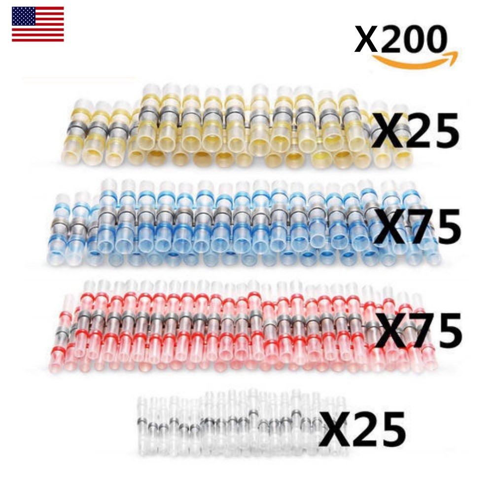 400PCS Waterproof Solder Seal Sleeve Heat Shrink Wire Connectors Terminal Kits