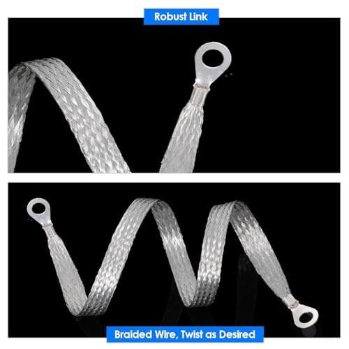 12 Pcs Automotive Ground Straps, 10/15/20 Inch Silver Universal Engine