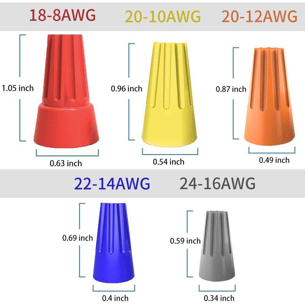 500PCS Wire Screw Terminal Caps Orange Twist-On Electric Wire Connectors Bulk