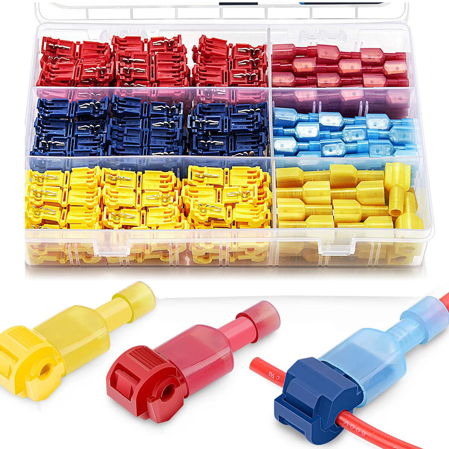 240/60pcs T-Taps Wire Connectors Quick Splice Terminals Insulated Crimp Cable