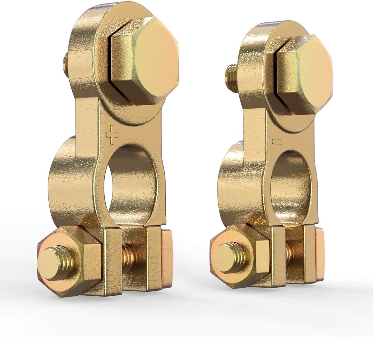 2Pcs Solid Brass Battery Terminal Connectors, Lithium Battery, RV, Truck