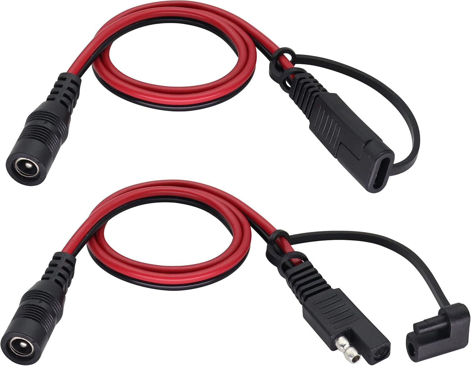 SAE to DC Power Connectors – 16AWG SAE Plug to DC 5.5Mm X 2.1Mm Female Adapter E