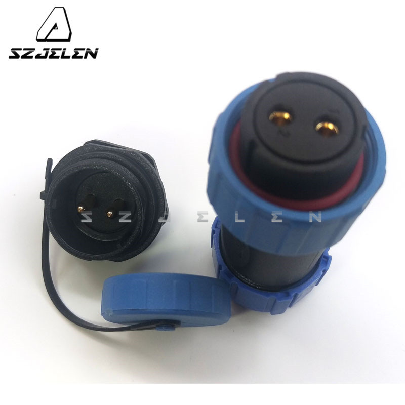 SP2110 Waterproof 2pin connector, Electrical Wire connector plug socket IP67 30A
