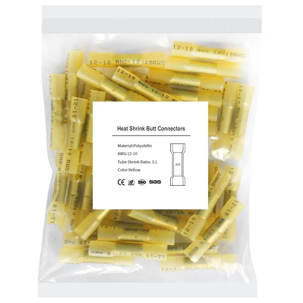 Heat Shrink Butt Splice Wire Connector Insulated Waterproof Crimp Terminals kits