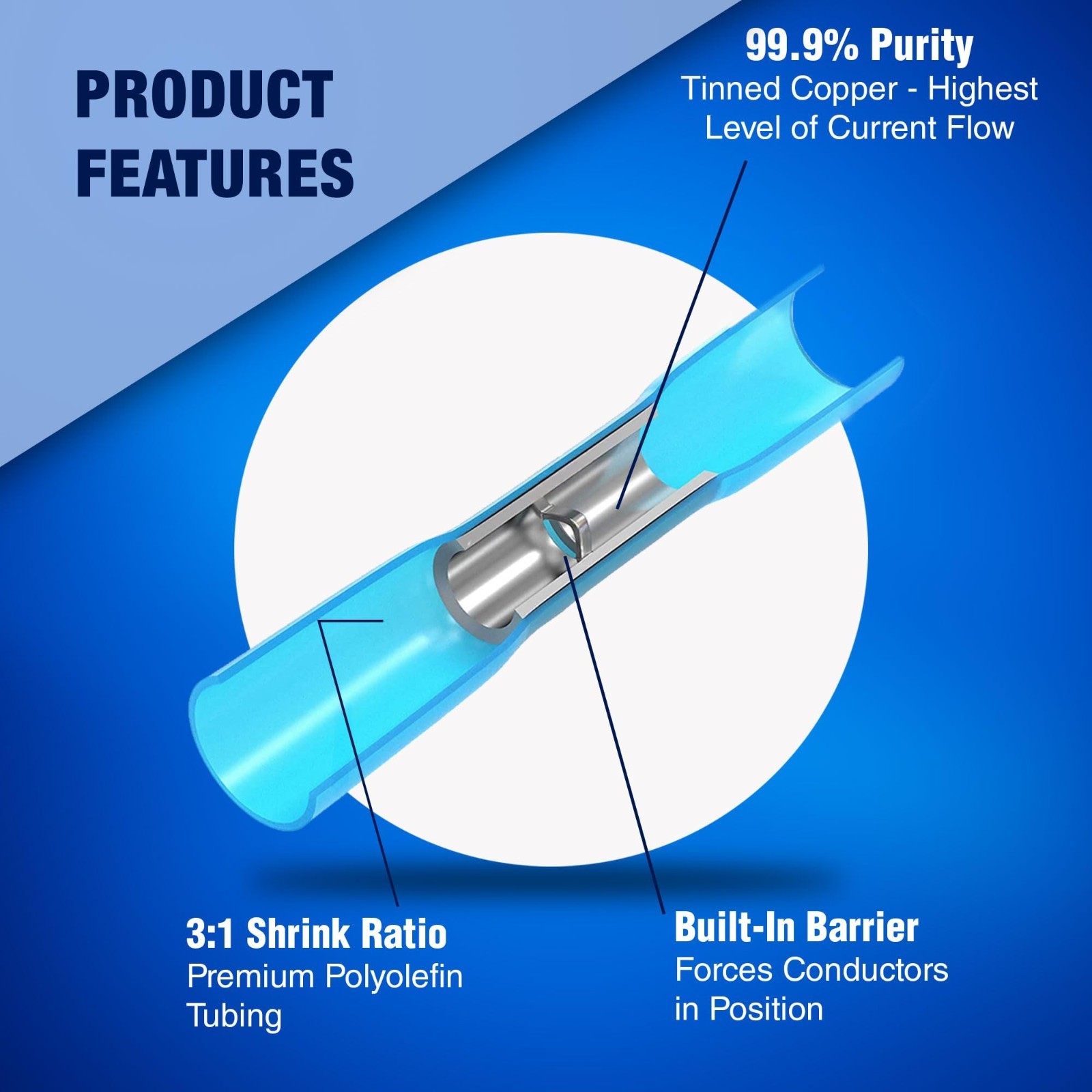 220pcs Heat Shrink Butt Connectors Kit | Marine Grade Waterproof IP67 | AWG 26-1