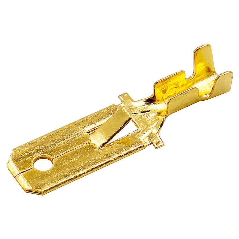 6.3mm Non Insulated Terminal Male Spade Quick Splice Crimp Connector 50PCS
