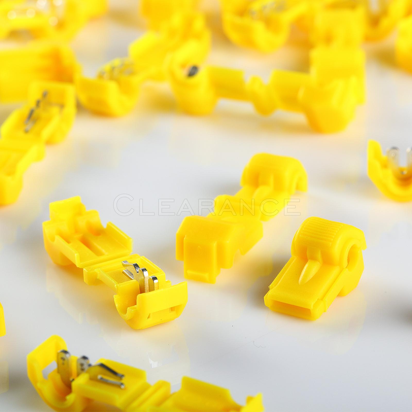 T-TAP Quick Wire Connectors Yellow 12-10 AWG Gauge Car Audio Terminal 100pcs