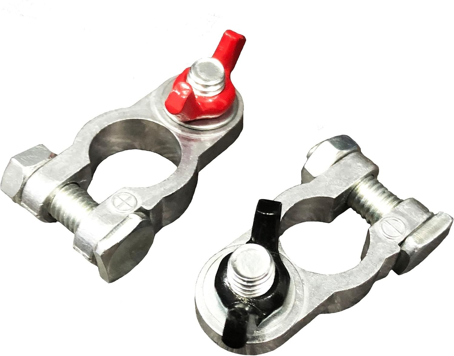 Zinc-Plated Battery Terminal Set for Marine and RV Use – 1 Positive + 1 Negative
