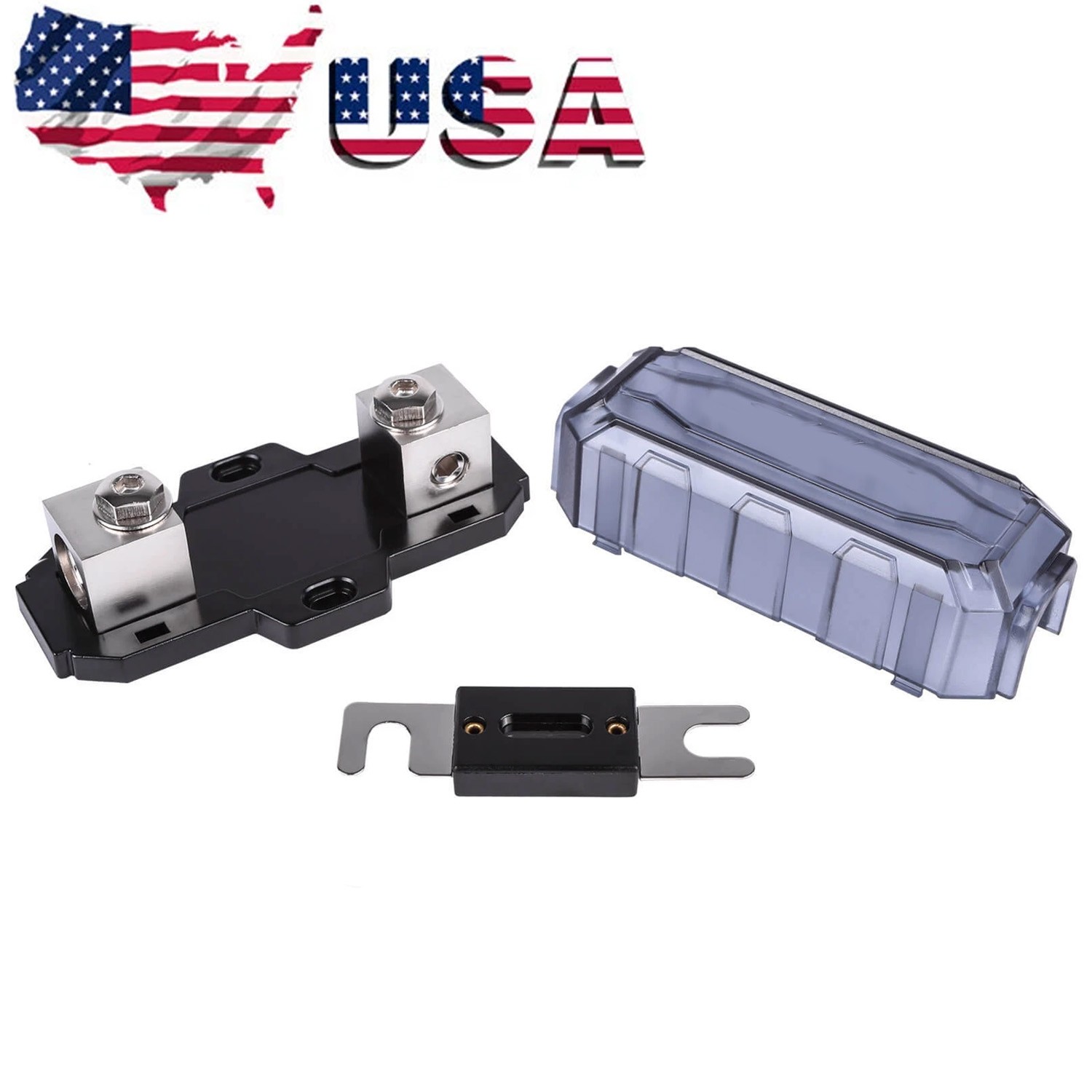NEW 1/0 OR 4 GAUGE 300 AMP INLINE ANL FUSE HOLDER – WITH 300 ANL FUSE US🔥🔥