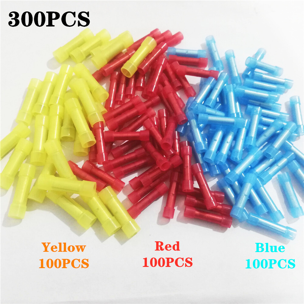 300PCS NYLON Wire Butt Connector Crimping Terminals 22-10 Gauge Blue/Red/Yellow