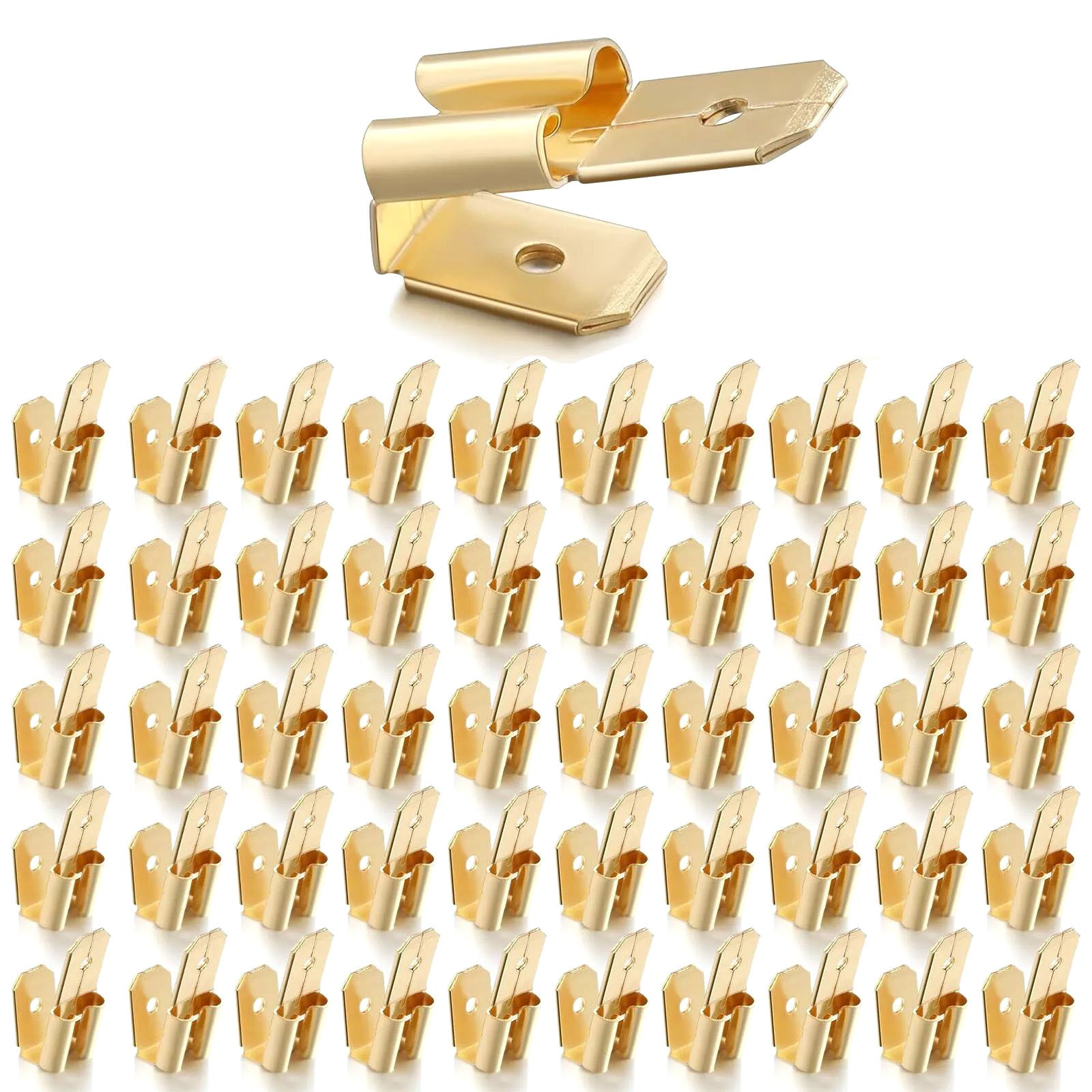 50pcs/Set Piggyback Spade Connectors Accessories Dual Male to Single Female
